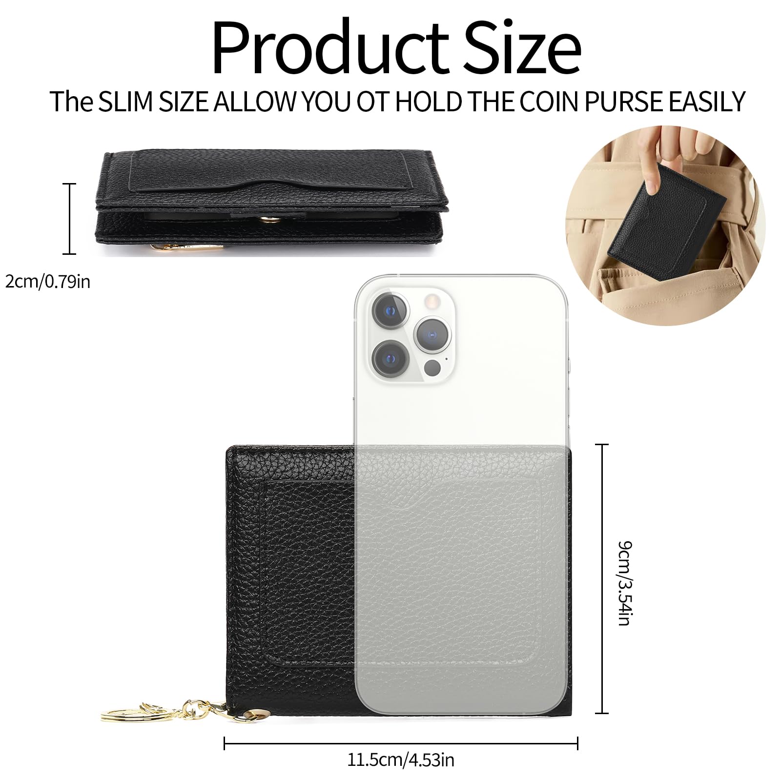 GAEKEAO RFID Blocking Leather Compact BiFold Wallet