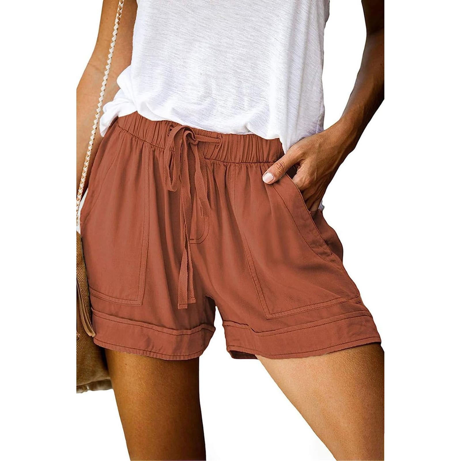 Comefohome Womens Cotton Drawstring Shorts With Pockets