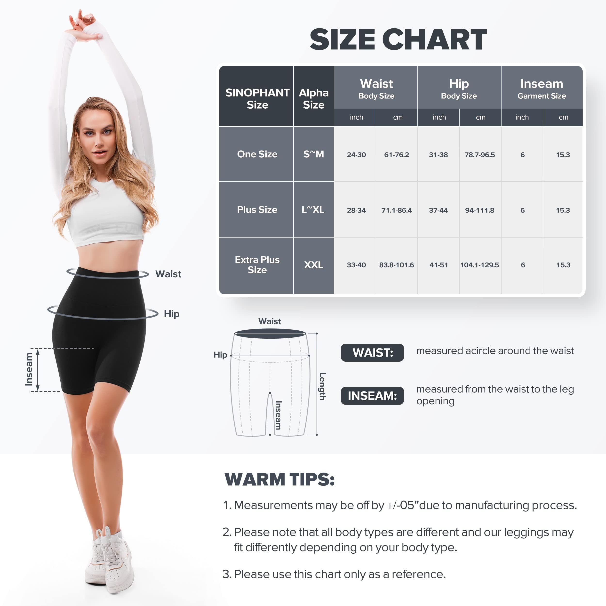 Sinophant High Waisted Cycling Shorts Black Tummy Control