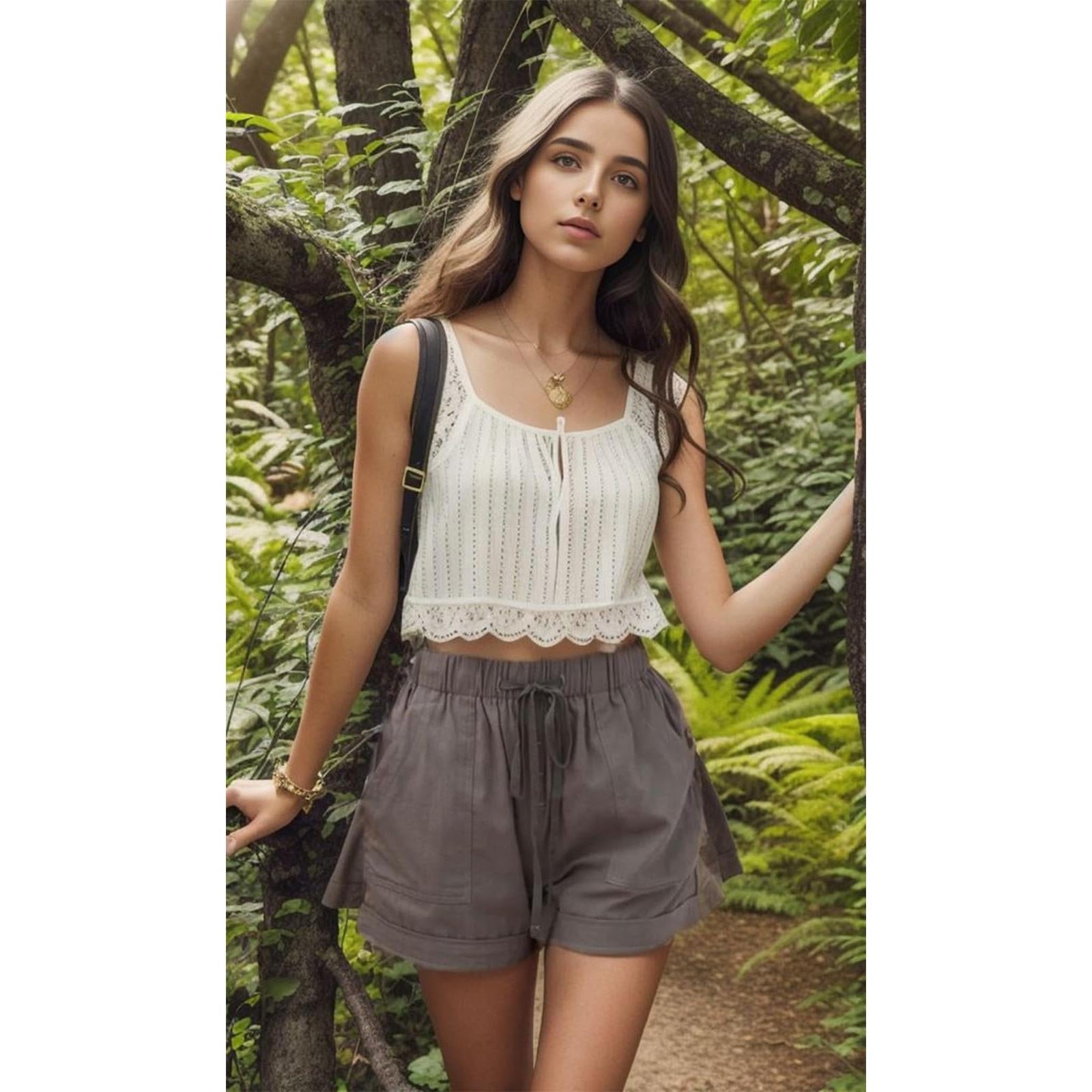Comefohome Womens Cotton Drawstring Shorts With Pockets