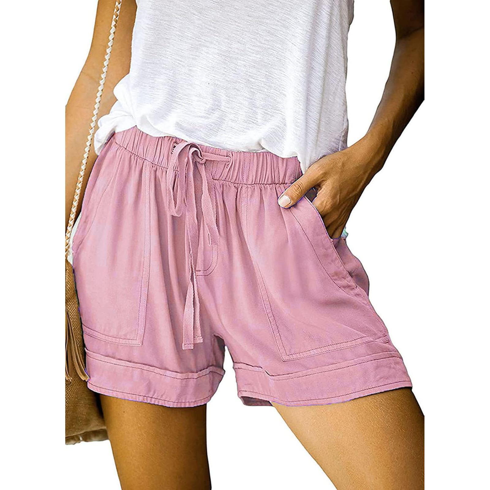 Comefohome Womens Cotton Drawstring Shorts With Pockets
