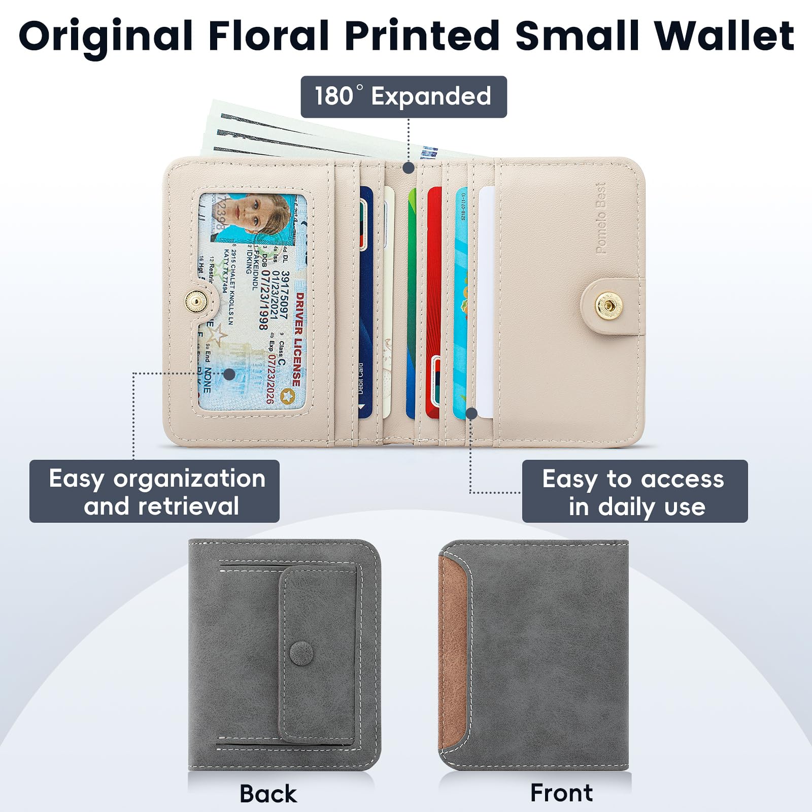 Pomelo Best Pink RFID Blocking Small Wallet With Zipper