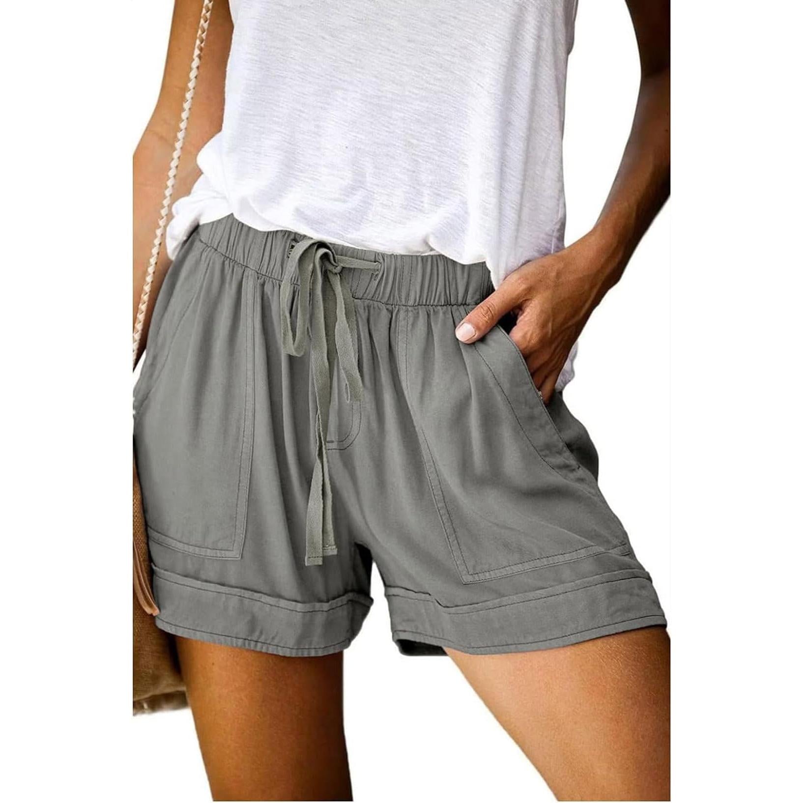 Comefohome Womens Cotton Drawstring Shorts With Pockets