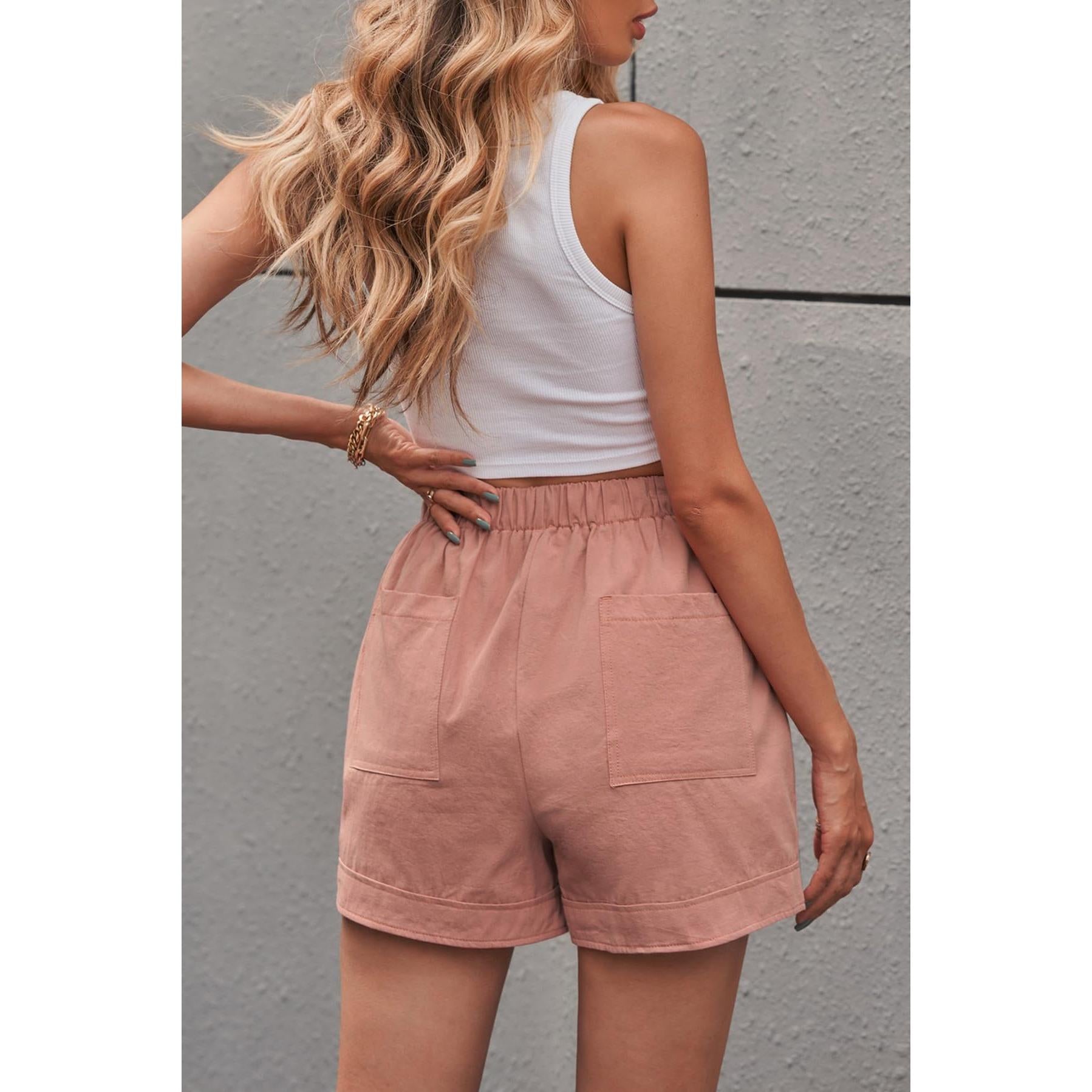 NovaWear Women Drawstring Shorts Elastic Waist Pockets