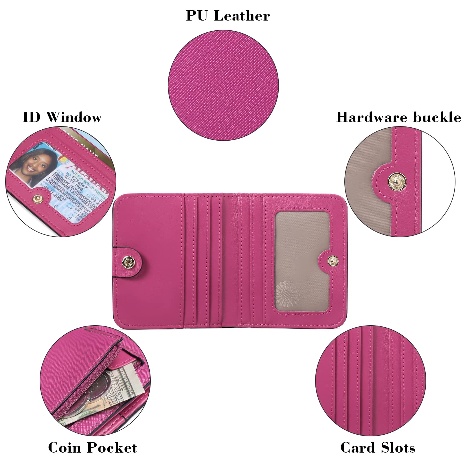 GAEKEAO RFID Blocking Leather Compact BiFold Wallet