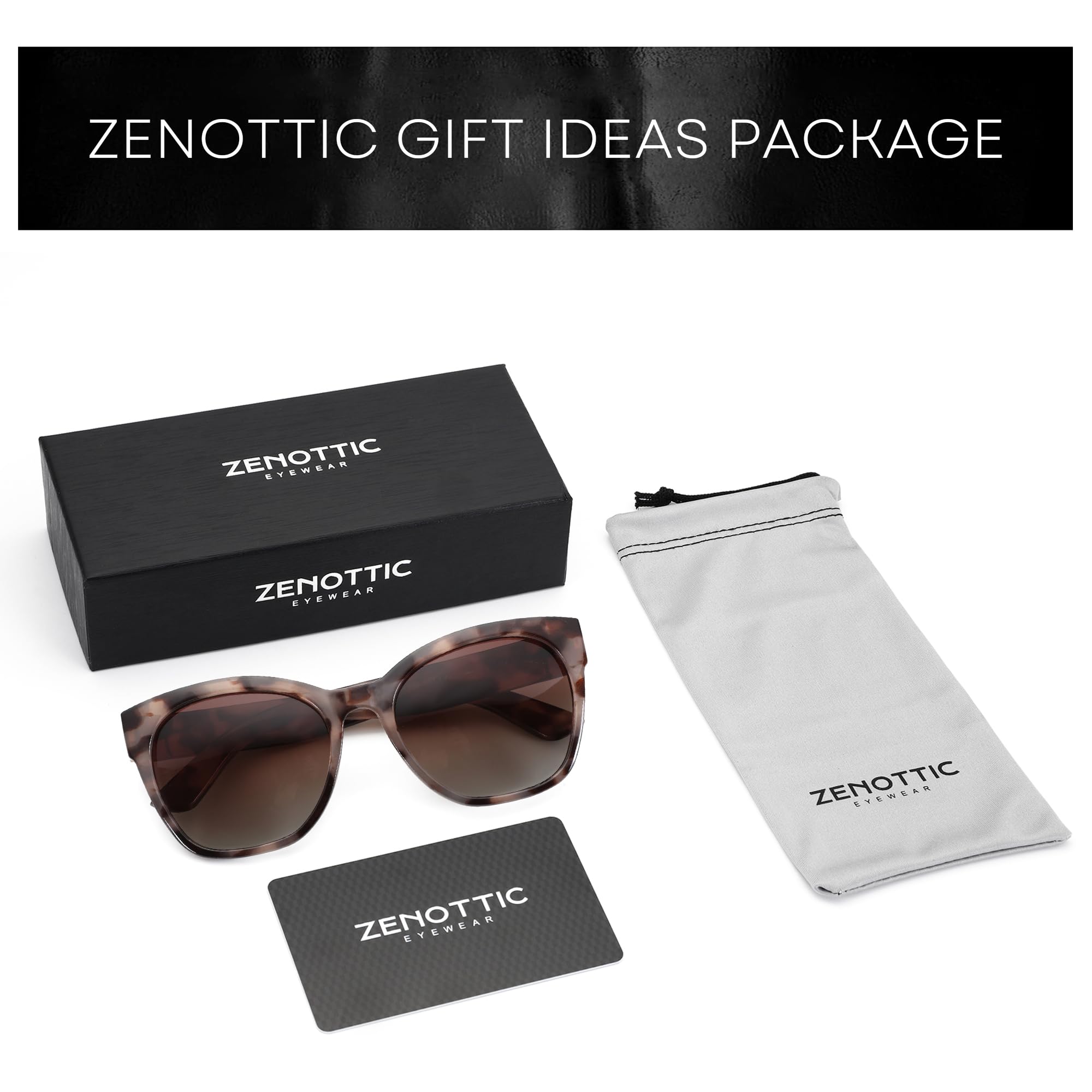 Zenottic Cat Eye Polarised Sunglasses Oversized UV400