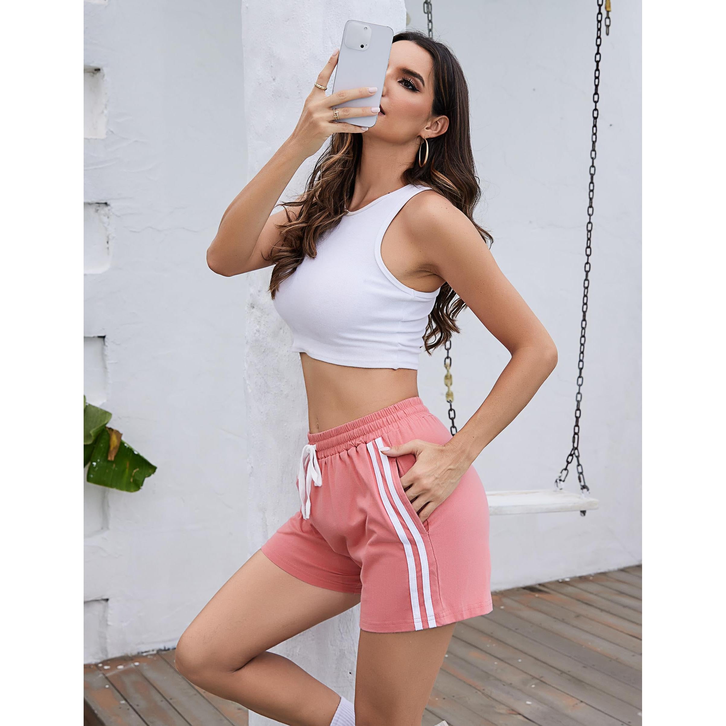 Irdcomps Womens Running Shorts With Pockets Casual Comfort