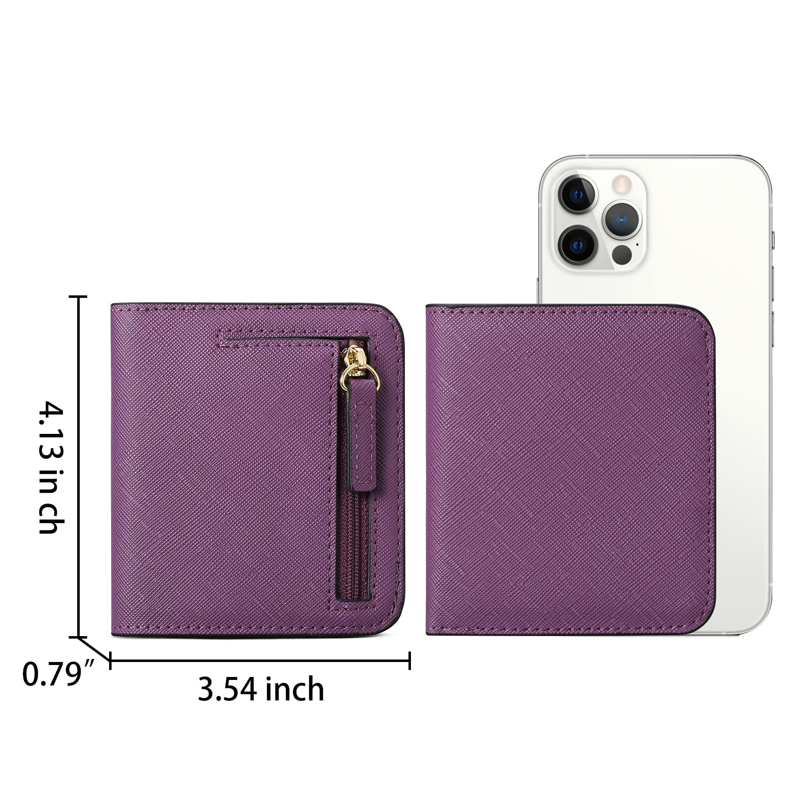 GAEKEAO RFID Blocking Leather Compact BiFold Wallet