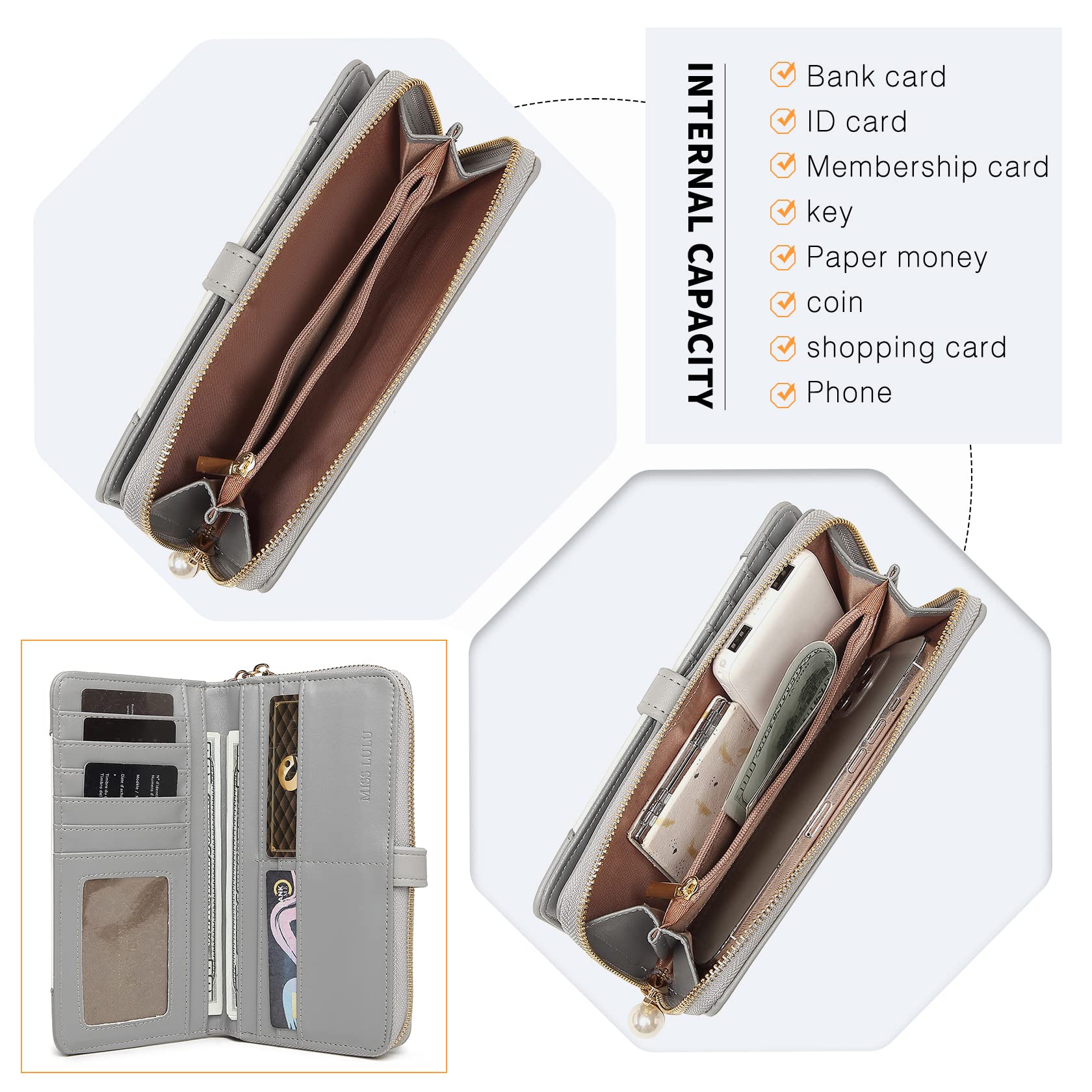 Multi Color Long Wallet Clutch For Women