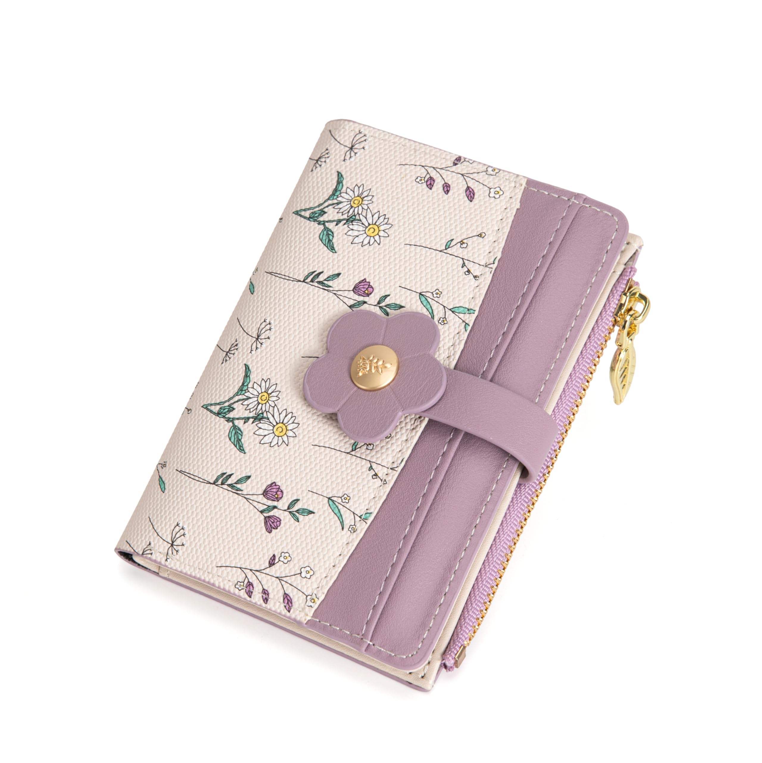 Chaofanxi RFID Blocking Green Leather Bifold Wallet