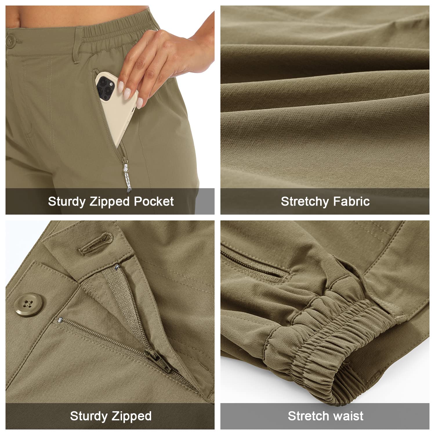 Donhobo Women Golf Shorts Quick Dry Stretch With Pockets