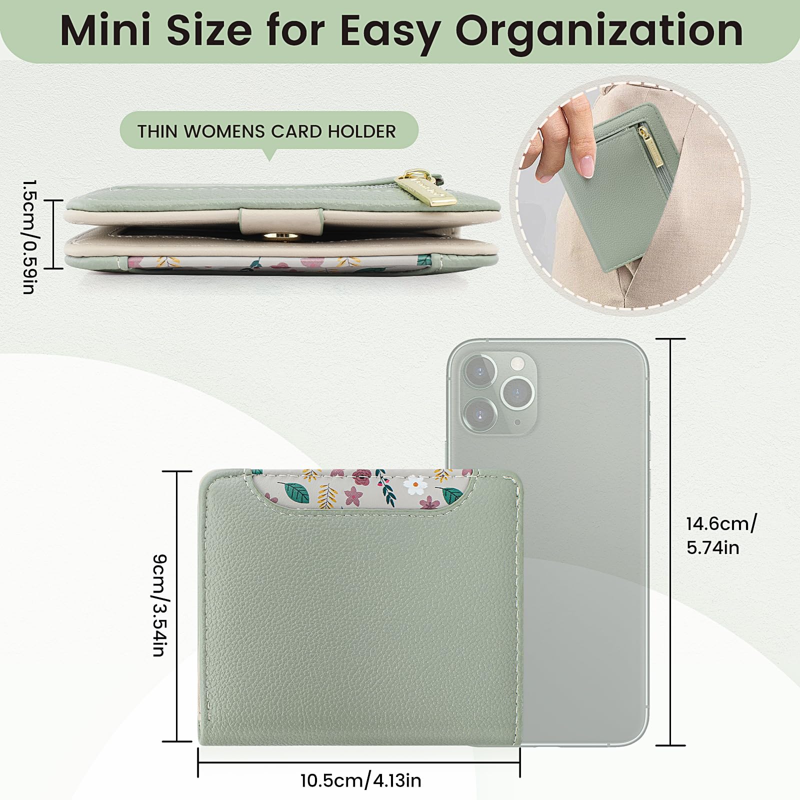 Pomelo Best Pink RFID Blocking Small Wallet With Zipper