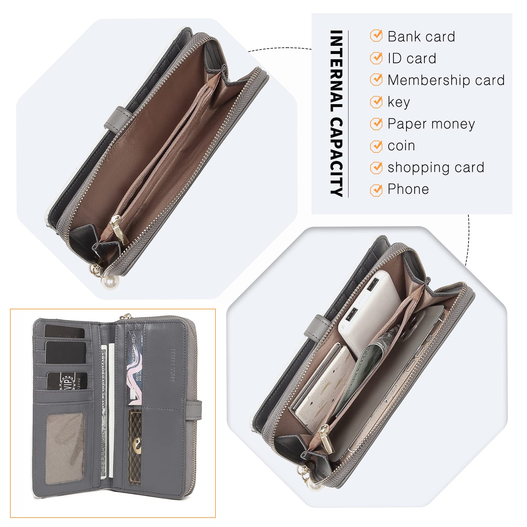 Multi Color Long Wallet Clutch For Women
