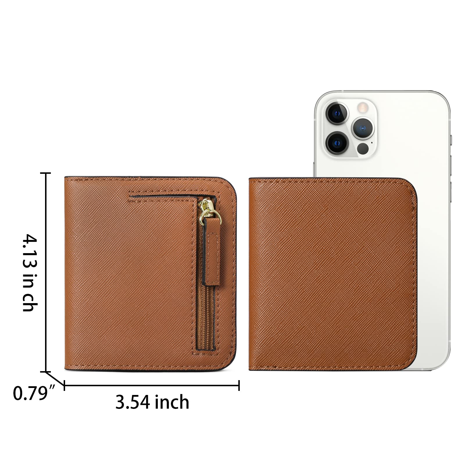 GAEKEAO RFID Blocking Leather Compact BiFold Wallet