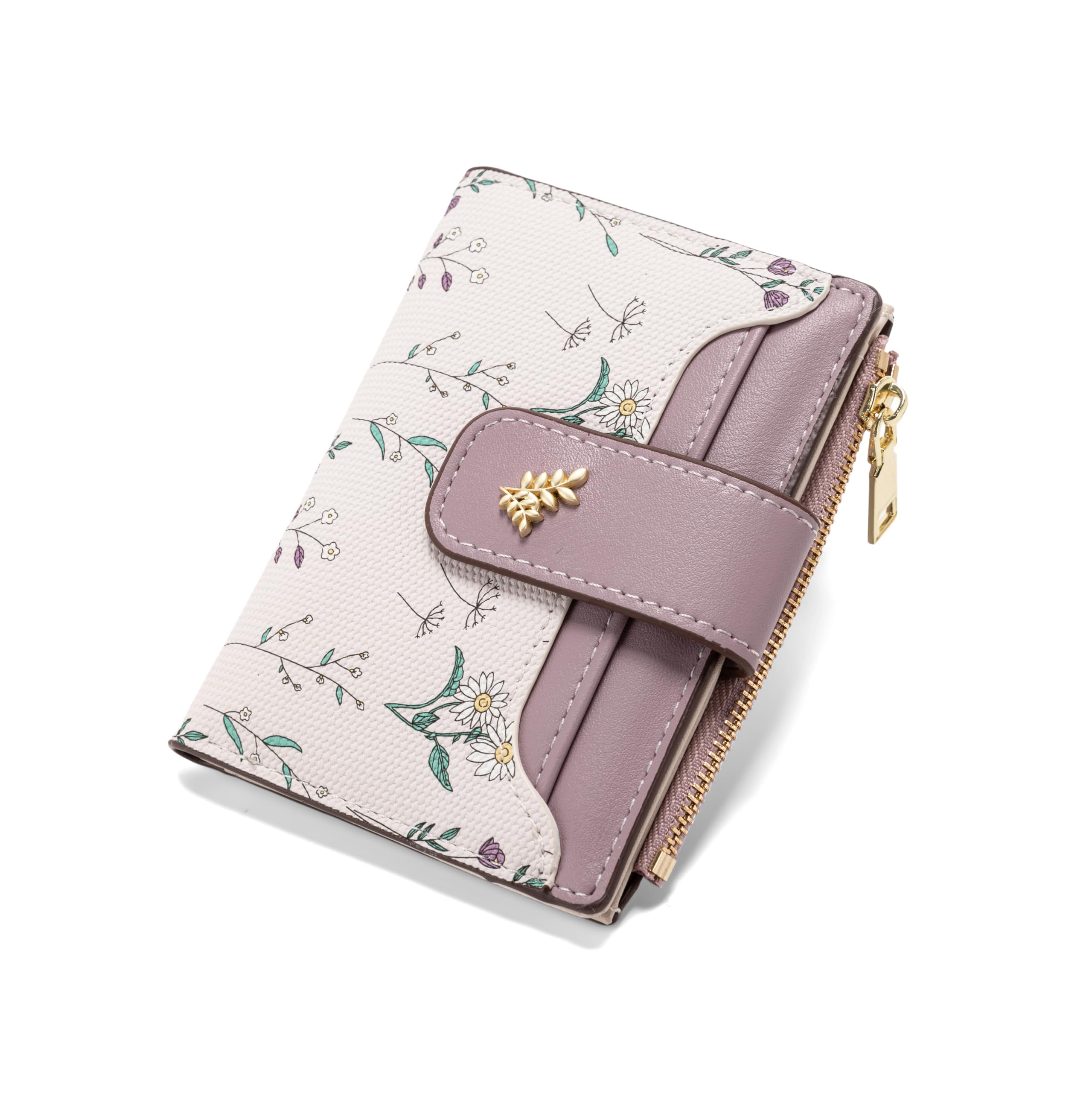 Chaofanxi RFID Blocking Green Leather Bifold Wallet