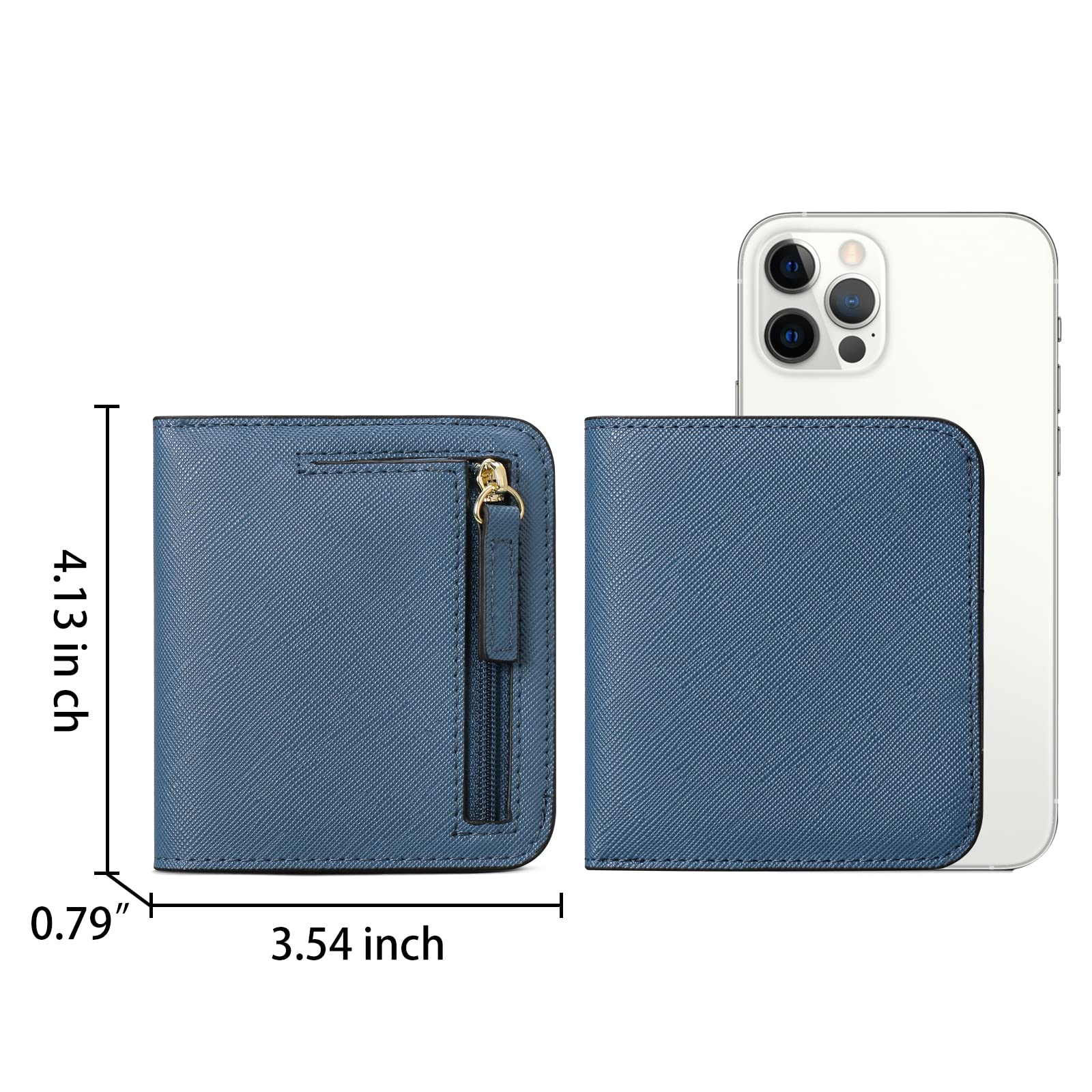 GAEKEAO RFID Blocking Leather Compact BiFold Wallet
