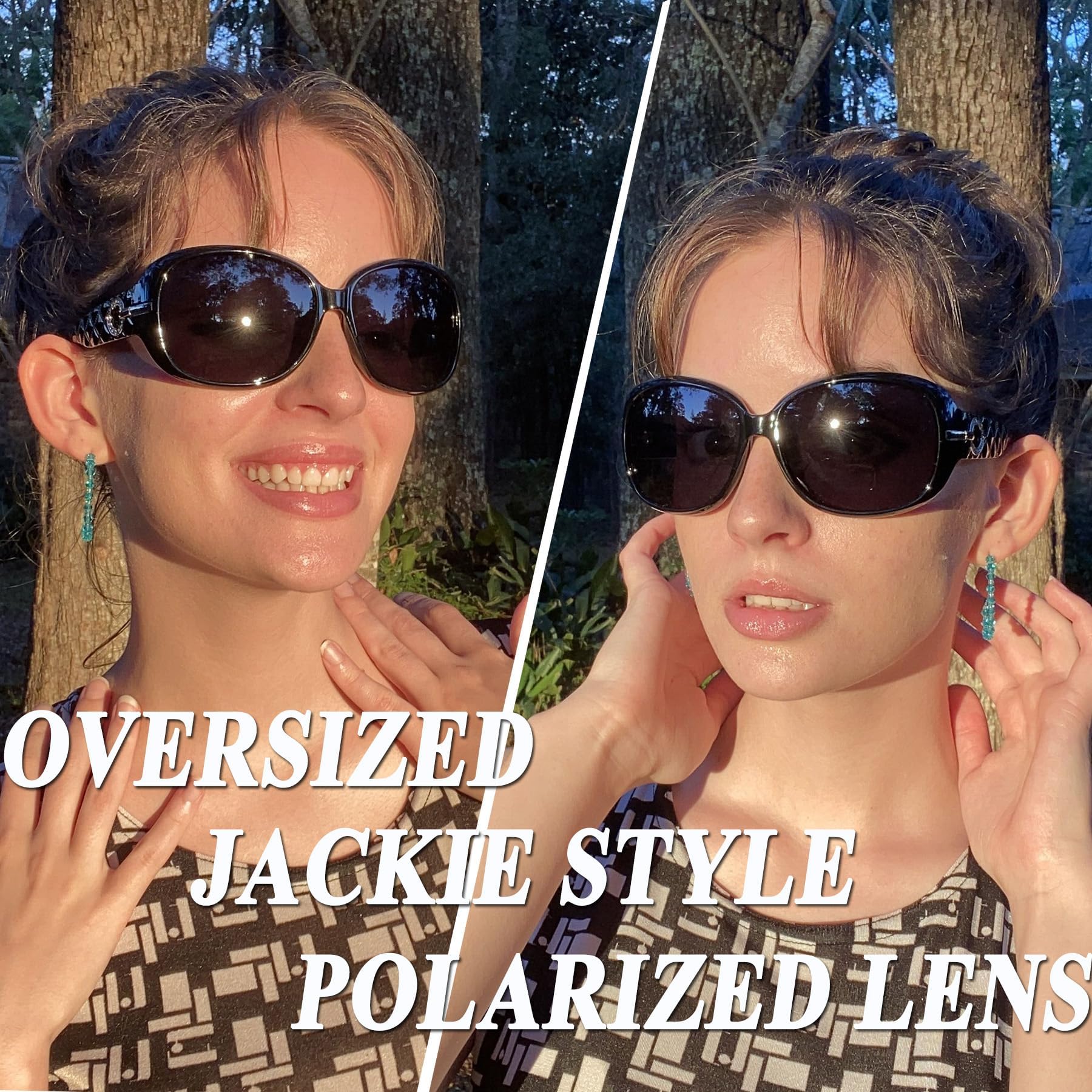 Joopin Oversized Polarised Sunglasses For Women Retro Frames