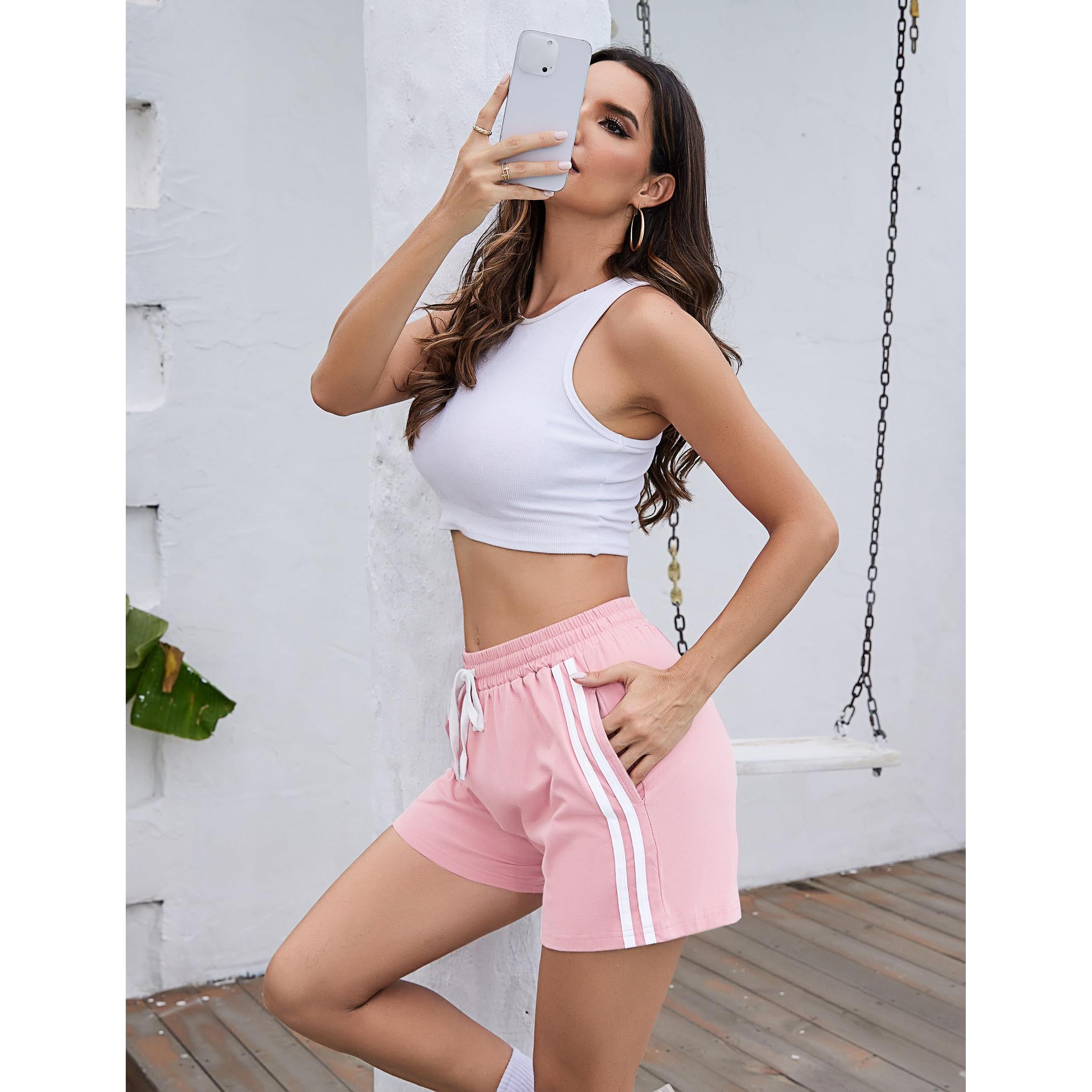 Irdcomps Womens Running Shorts With Pockets Casual Comfort
