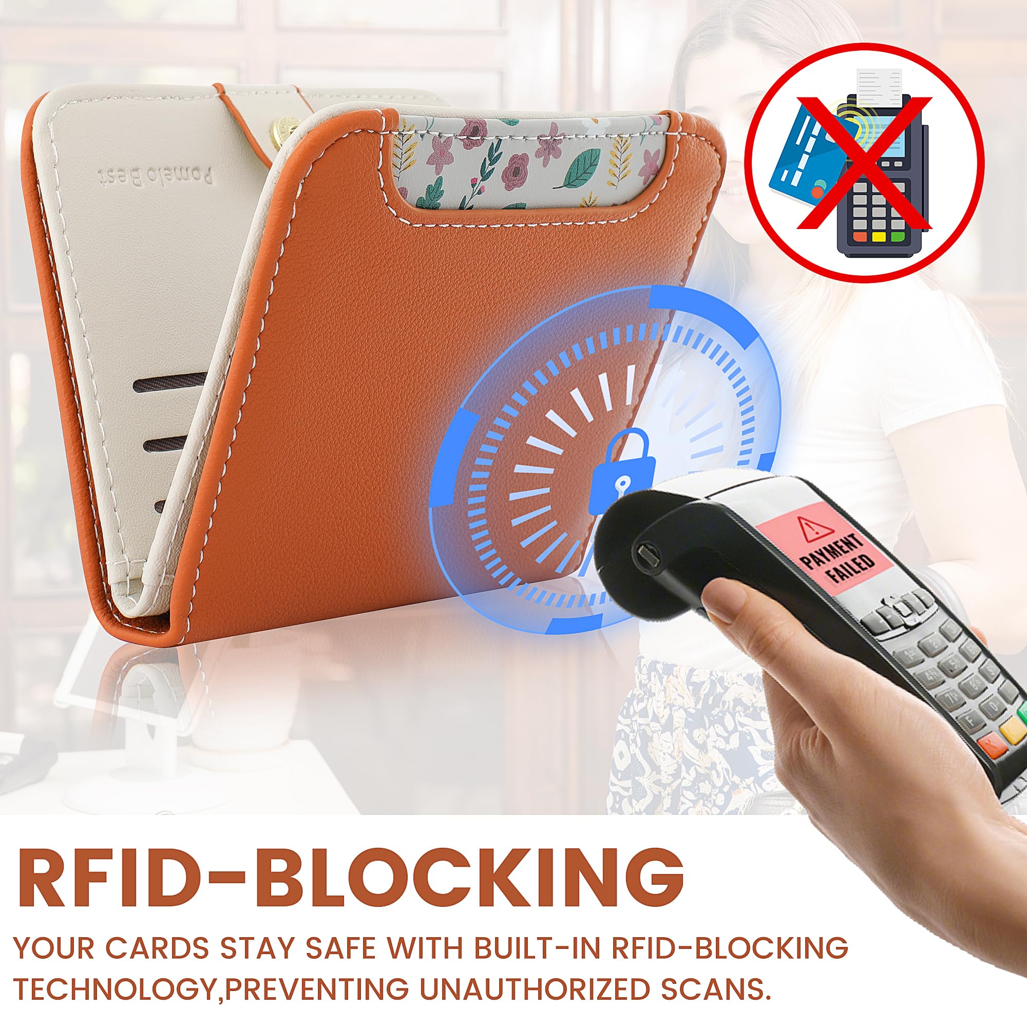 Pomelo Best Pink RFID Blocking Small Wallet With Zipper
