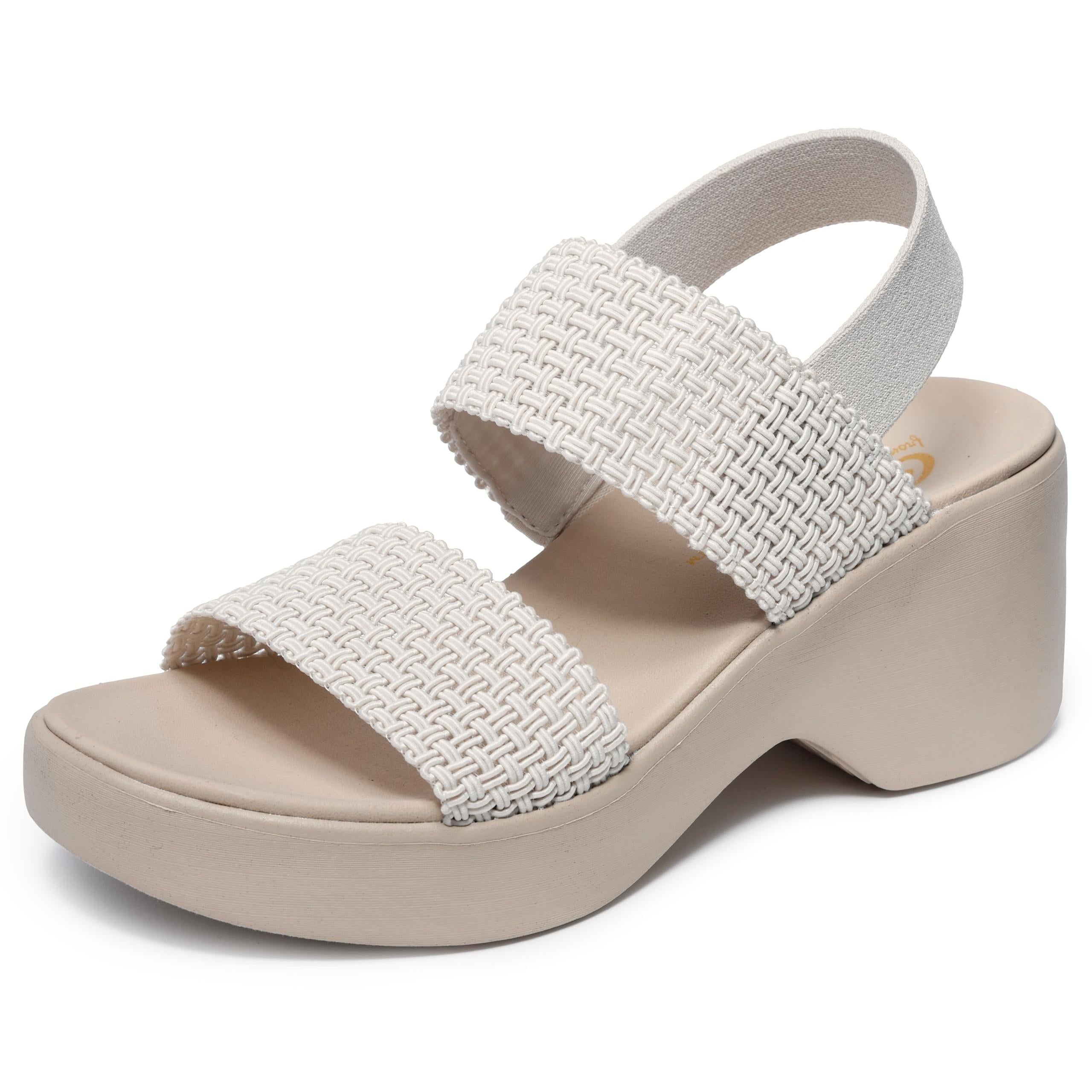 Skechers Cali DayHeeled Sandal Woven Sling Back Luxe Foam