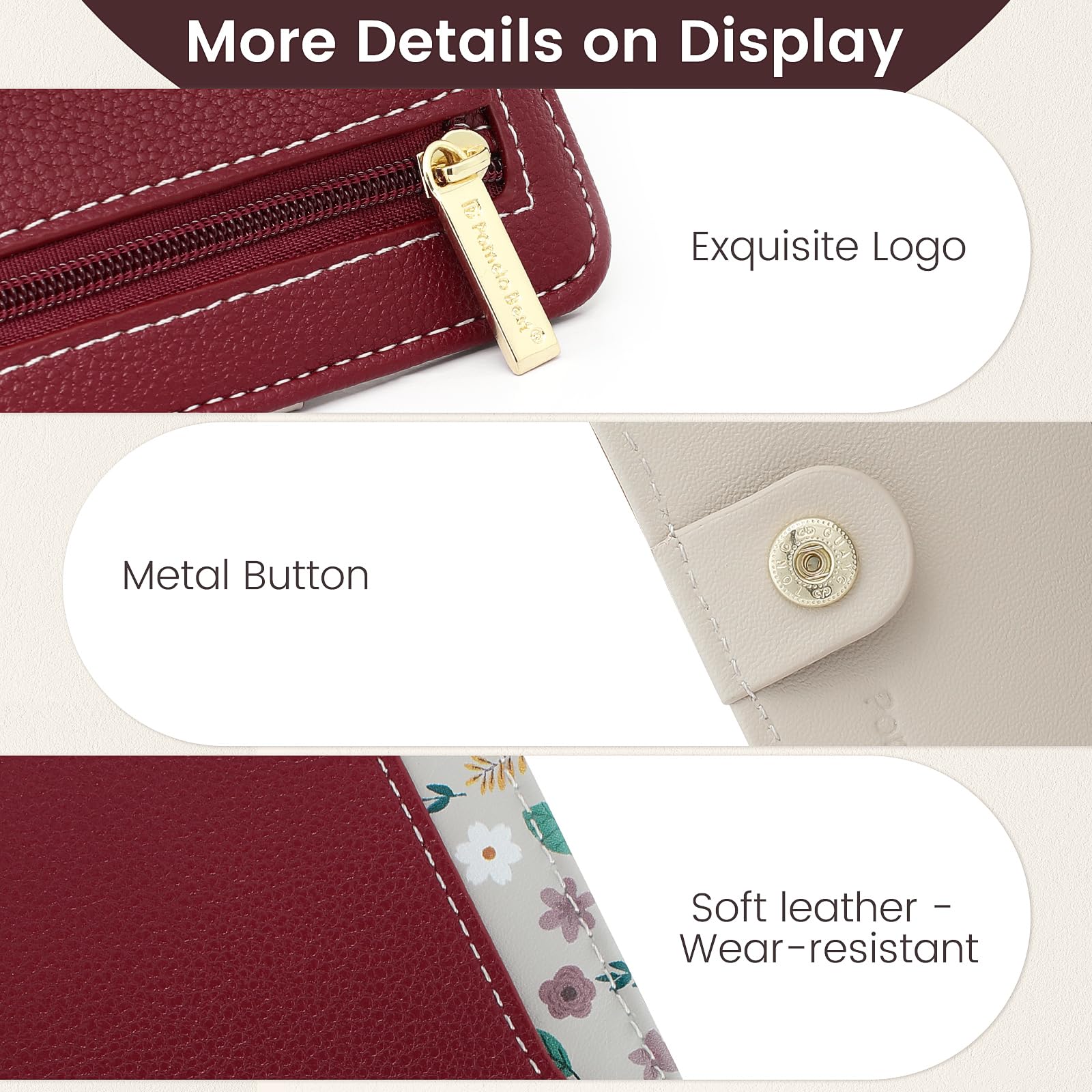 Pomelo Best Pink RFID Blocking Small Wallet With Zipper
