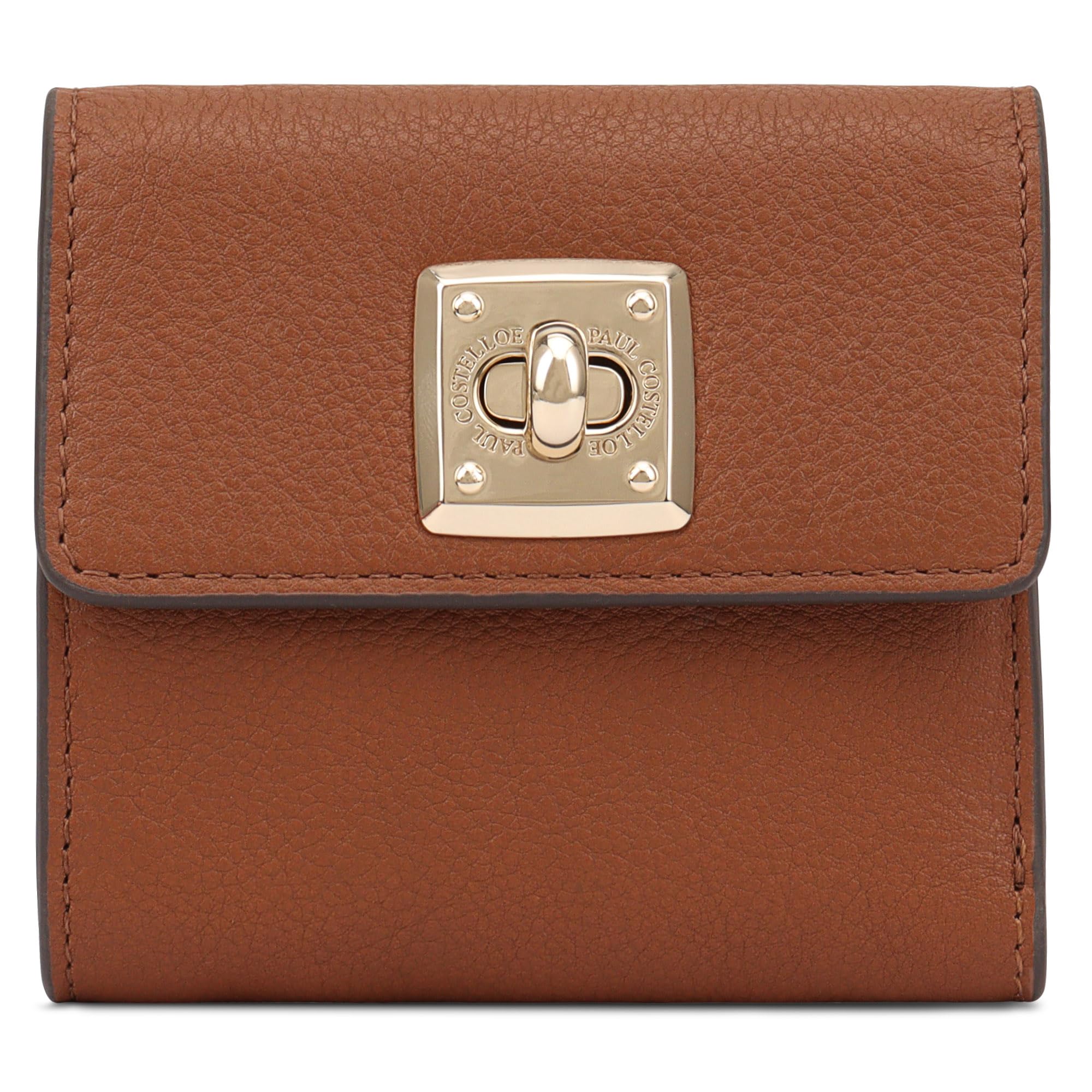 Paul Costelloe BARO Genuine Leather Wallet With Flap Caramel