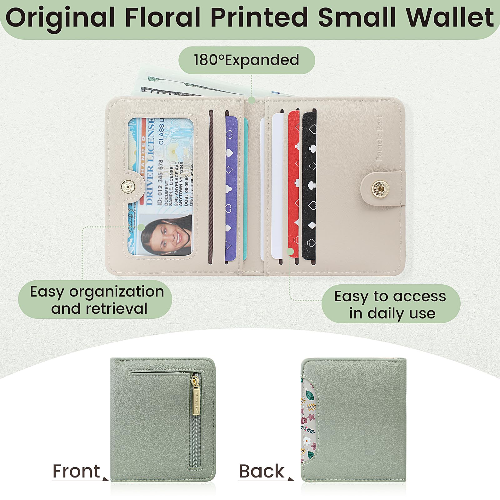 Pomelo Best Pink RFID Blocking Small Wallet With Zipper