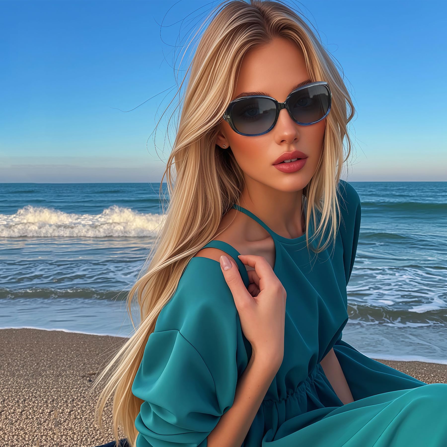 Joopin Oversized Polarised Sunglasses For Women Retro Frames