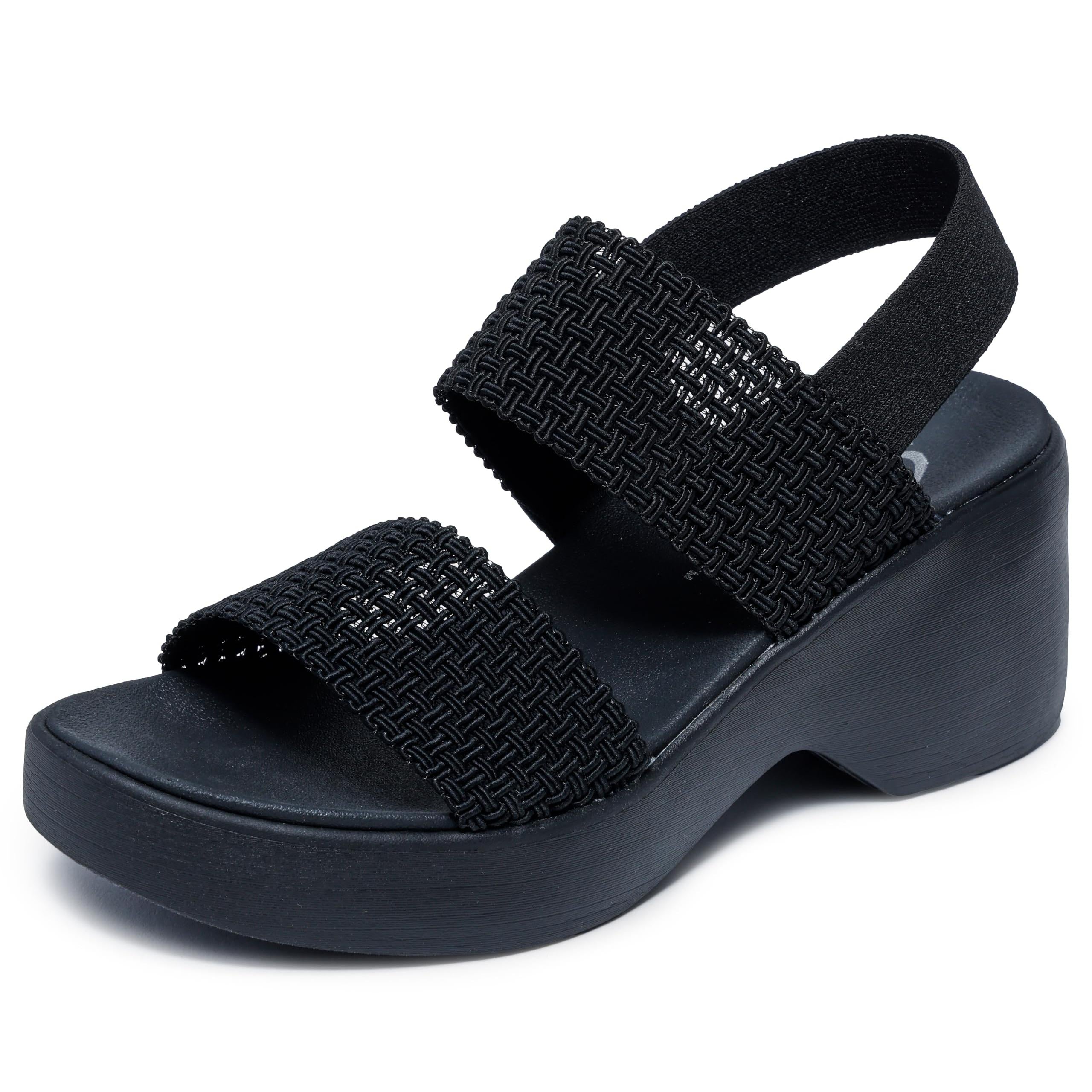 Skechers Cali DayHeeled Sandal Woven Sling Back Luxe Foam